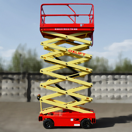 OXLIFT QZ-050-070 Самоходный (поводковый) подъемник ножничного типа с питанием от АКБ 7000 мм 500 кг