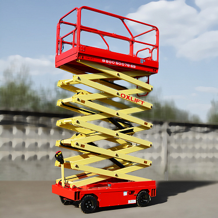 OXLIFT QZ-050-070 Самоходный (поводковый) подъемник ножничного типа с питанием от АКБ 7000 мм 500 кг