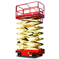 OXLIFT QZ-050-090 Самоходный (поводковый) подъемник ножничного типа с питанием от АКБ 9000 мм 500 кг