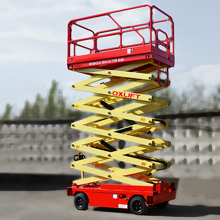 OXLIFT QZ-050-070 Самоходный (поводковый) подъемник ножничного типа с питанием от АКБ 7000 мм 500 кг